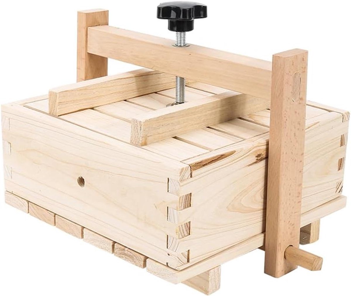 Kaas en Tofu Maker - Persvorm Kit - Zelf Maken - Natuurlijk Hout - 15 x 15 x 9.5 cm