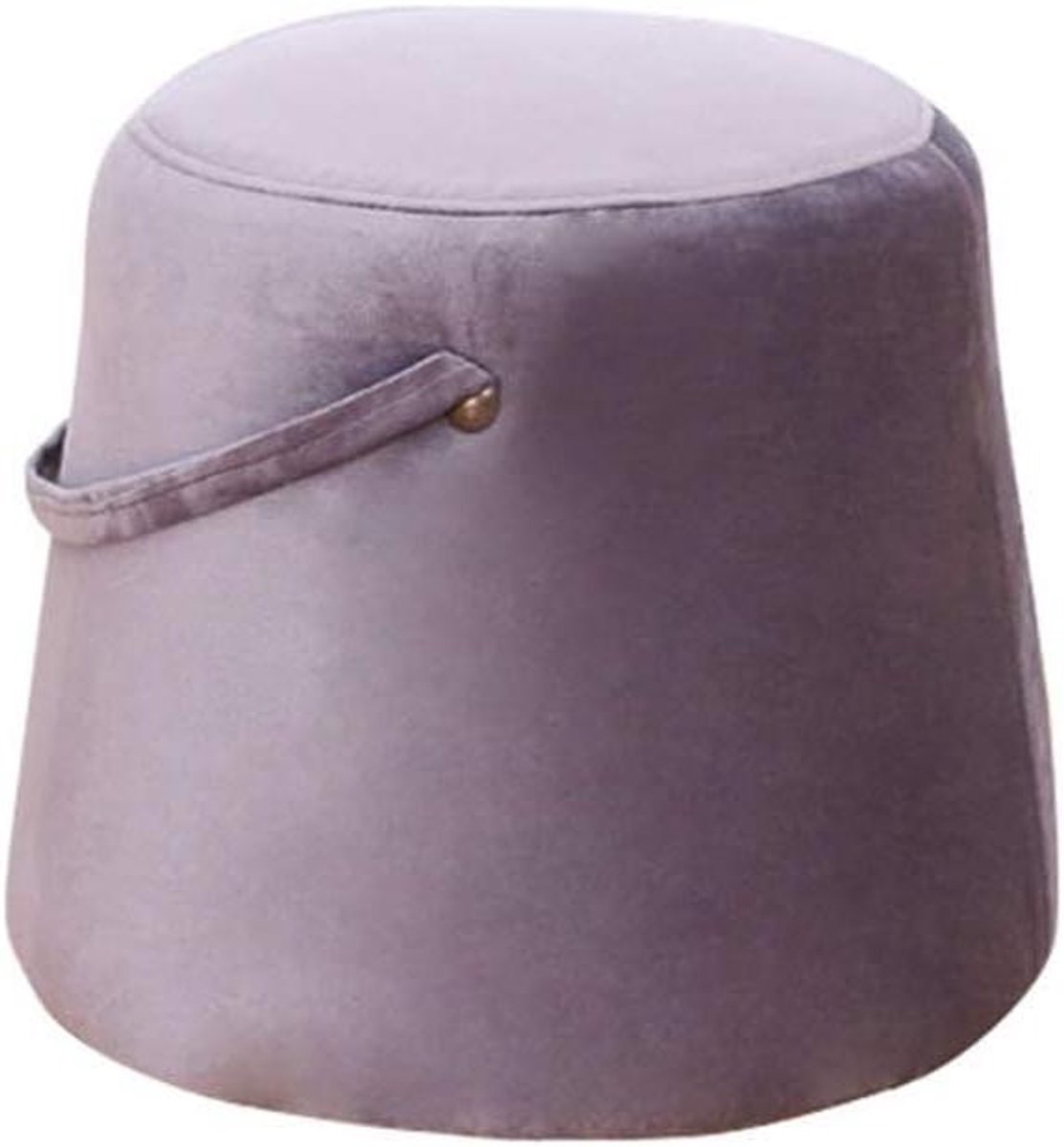 Ronde Poef - Voetenbank Ottomaan - Ontspannen Zitten - Afneembare Wasbare Hoes - 35x30x33cm - Paars