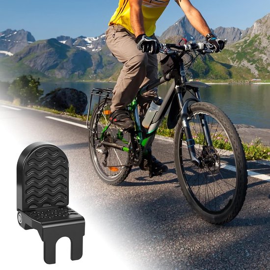 Fiets achterpedalen - Passagierssteunen - Comfortabel reizen - Inklapbaar antislip ontwerp - 10 mm aansluiting - Zwart — afbeelding 3