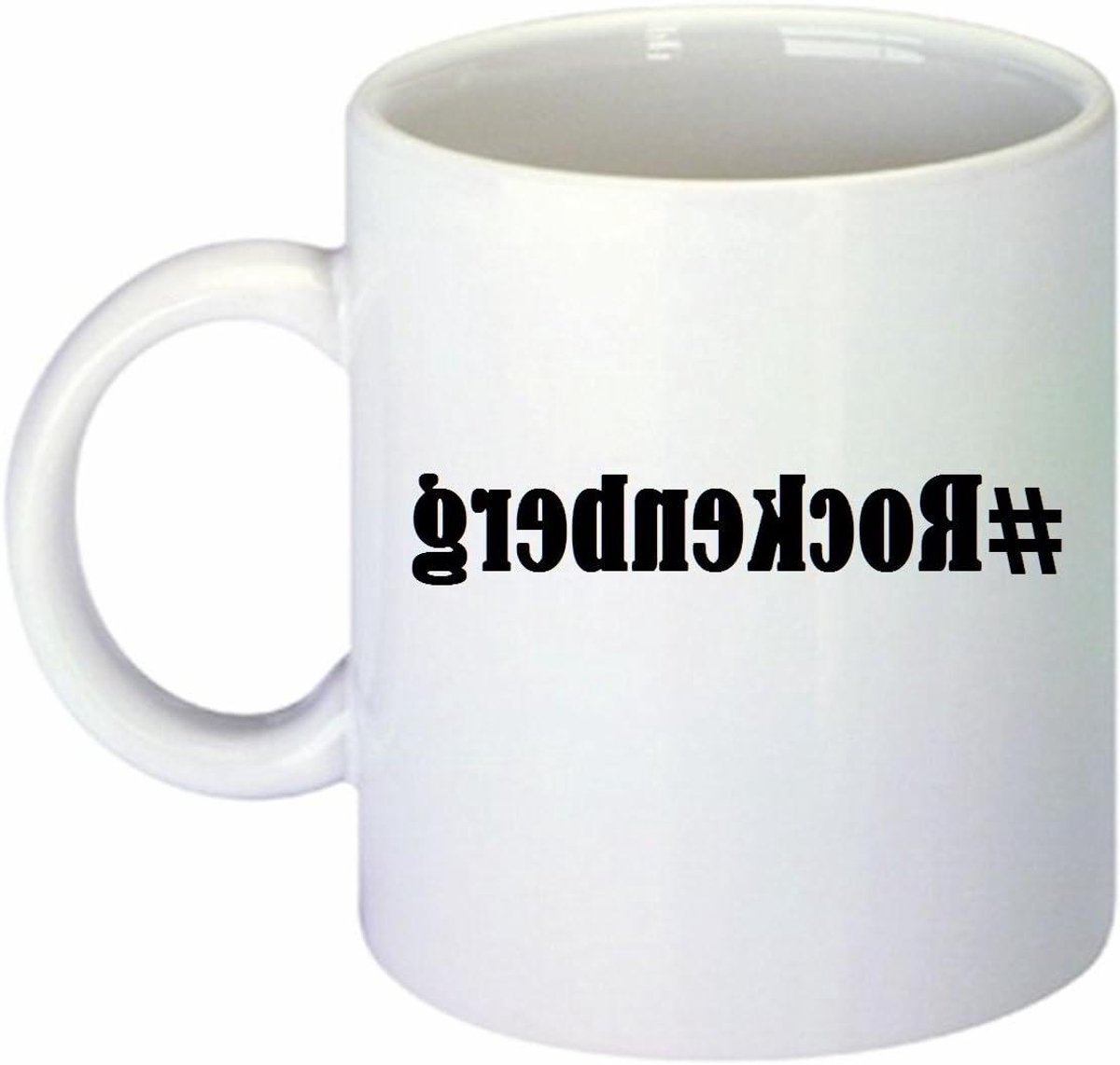 Koffiemok - Hashtag mok - Koffie drinken - Keramiek met opdruk - 330 ml - Wit