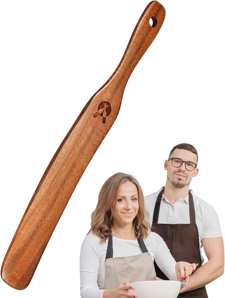 Houten Deegschraper - Spatel Lepel - Bakken en Koken - Slijtvast Ontwerp - 279 cm - Houtkleur