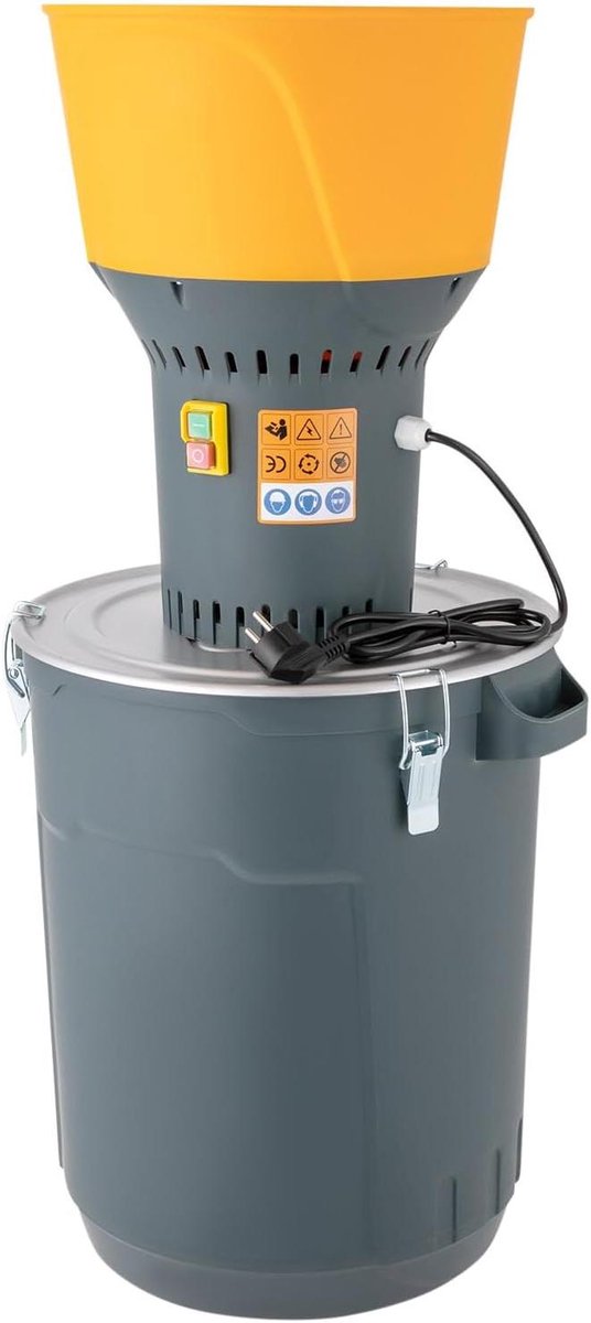 Elektrische Graanmolen - Schrootmolen Korrels - Granen Malen - Krachtige 1300W Motor - 60 Liter Bak - Oranje