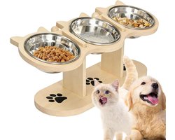 Verhoogde Hondenbak - Puppy Voerbak - Comfortabel Eten - 15 Graden Kantelhoek - 442 x 159 cm - Natuurhout