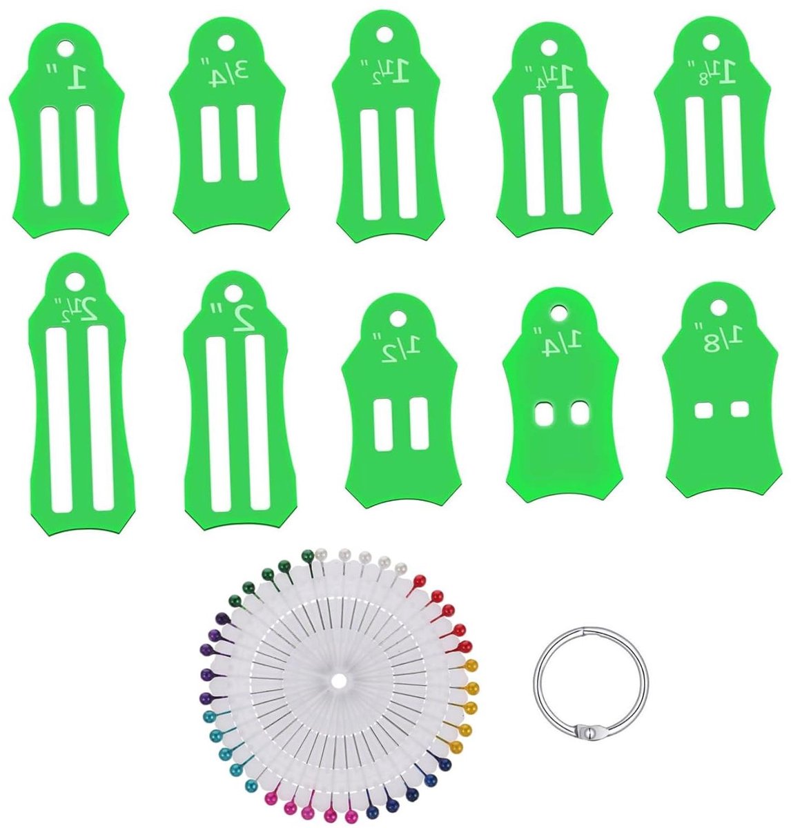 Stoffenbandmaker Tool - Biasbandmaker Kit - Naaien en Quilten - Maakt Professionele Randen - 9x3.1CM - Groen
