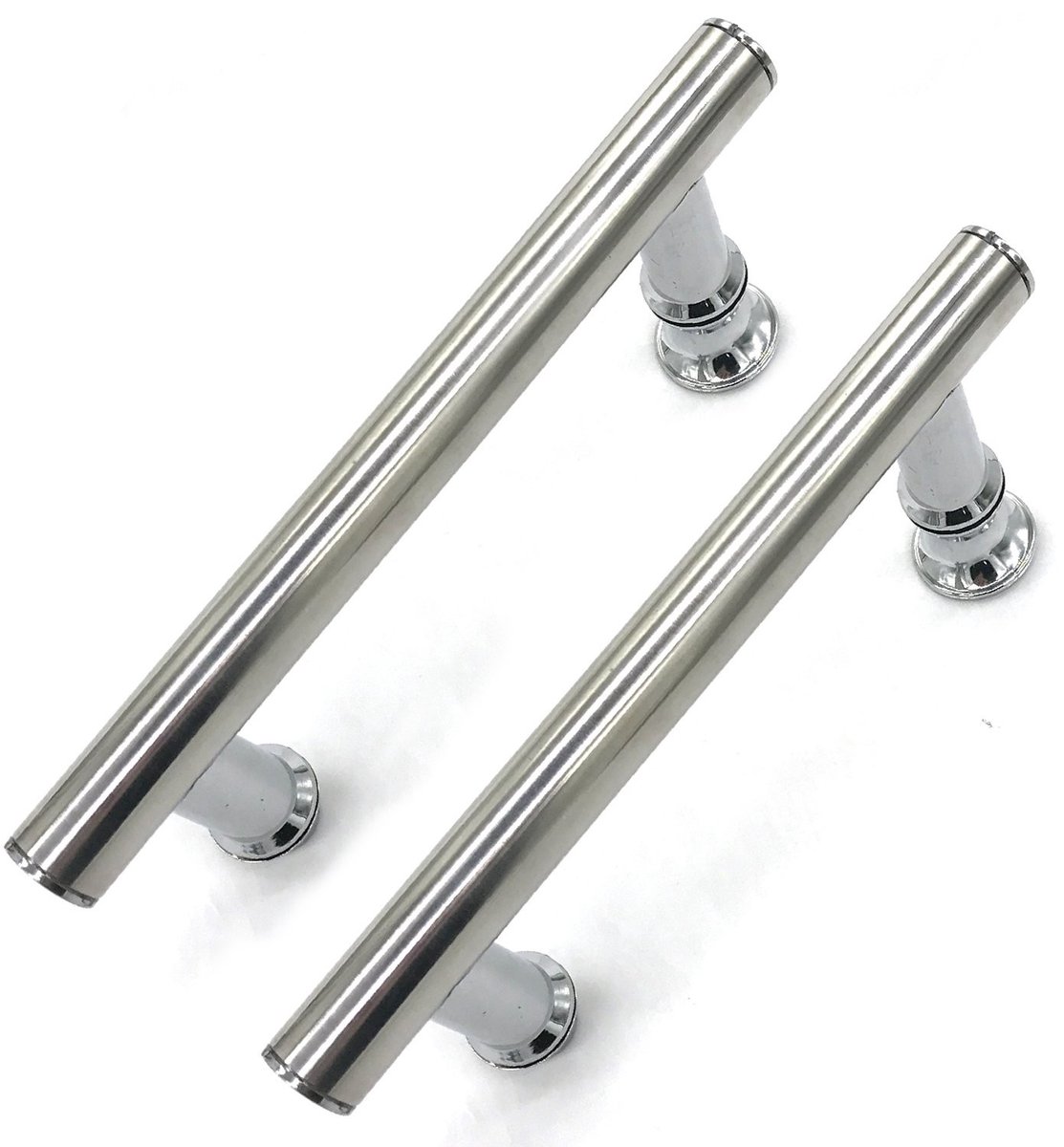 Dailygoody - Douchedeurhandgreep - Modern Design - Chroom Afwerking - Set van 2 - Geschikt voor 6-12 mm Glas - 145 mm Afstand