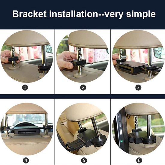 Hoofdsteun DVD Speler - Auto Multimedia Systeem - Reizen met Kinderen - IPS HD Scherm - 10.1 Inch - Zwart — afbeelding 2