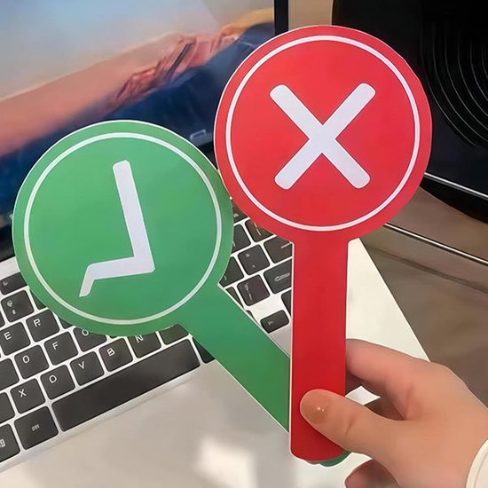 Keuzepaletten - Antwoordborden Ja Nee - Interactief Leren - Dubbelzijdig Ontwerp - 15 x 2 x 5 cm - Rood Groen — afbeelding 4
