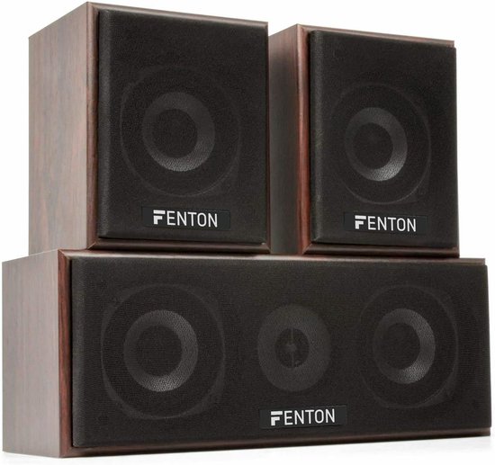 5.0 Speaker Set - Home Cinema Systeem - Film Kijken - 335 Watt RMS Vermogen - 6.5 Inch Woofer - Bruin — afbeelding 2
