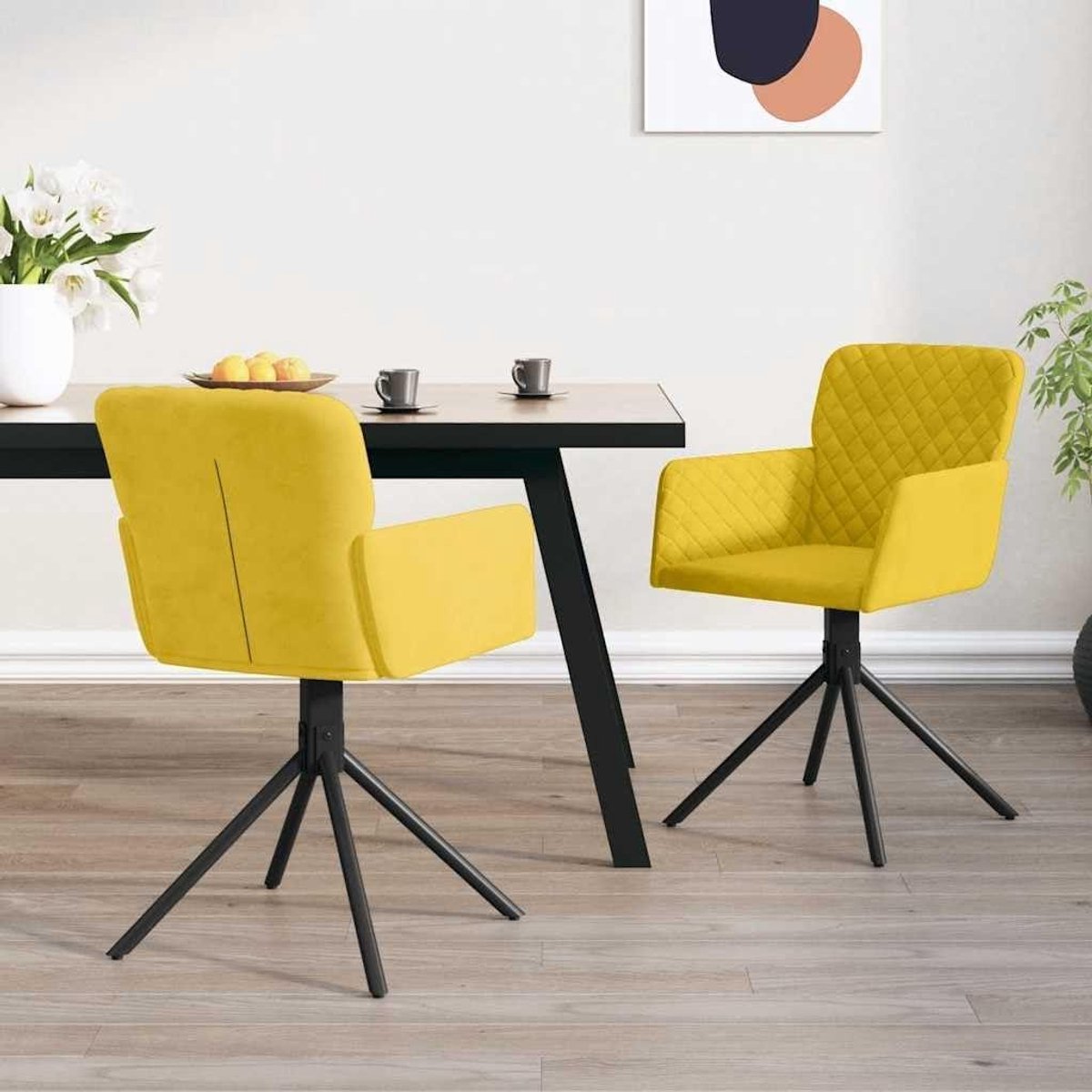 Draaibare Eetkamerstoelen - Stoelen met Armleuning - Comfortabel Zitten - 360 Graden Draaibaar - 515 x 59 x 835 cm