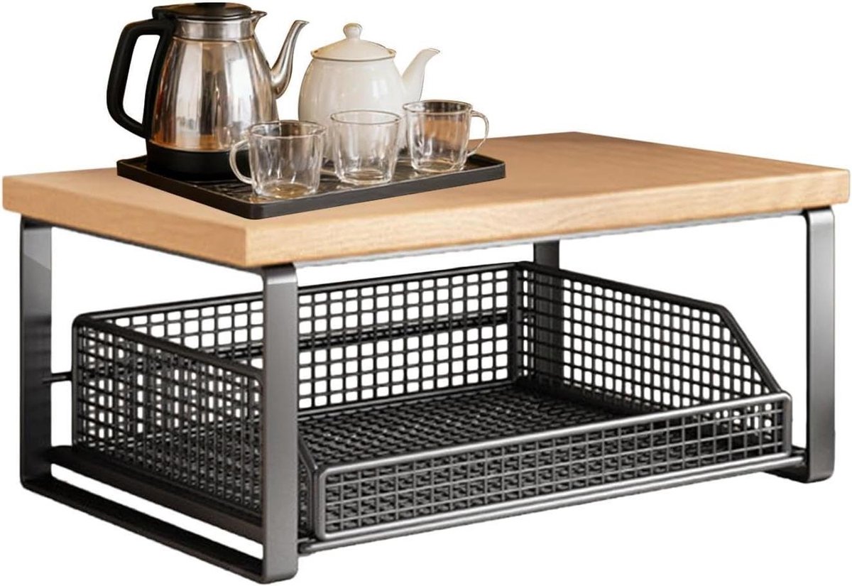 Magnetronrek - Keukenorganizer - Keuken opruimen - Verstelbaar rek - 37x26x18cm - Zwart