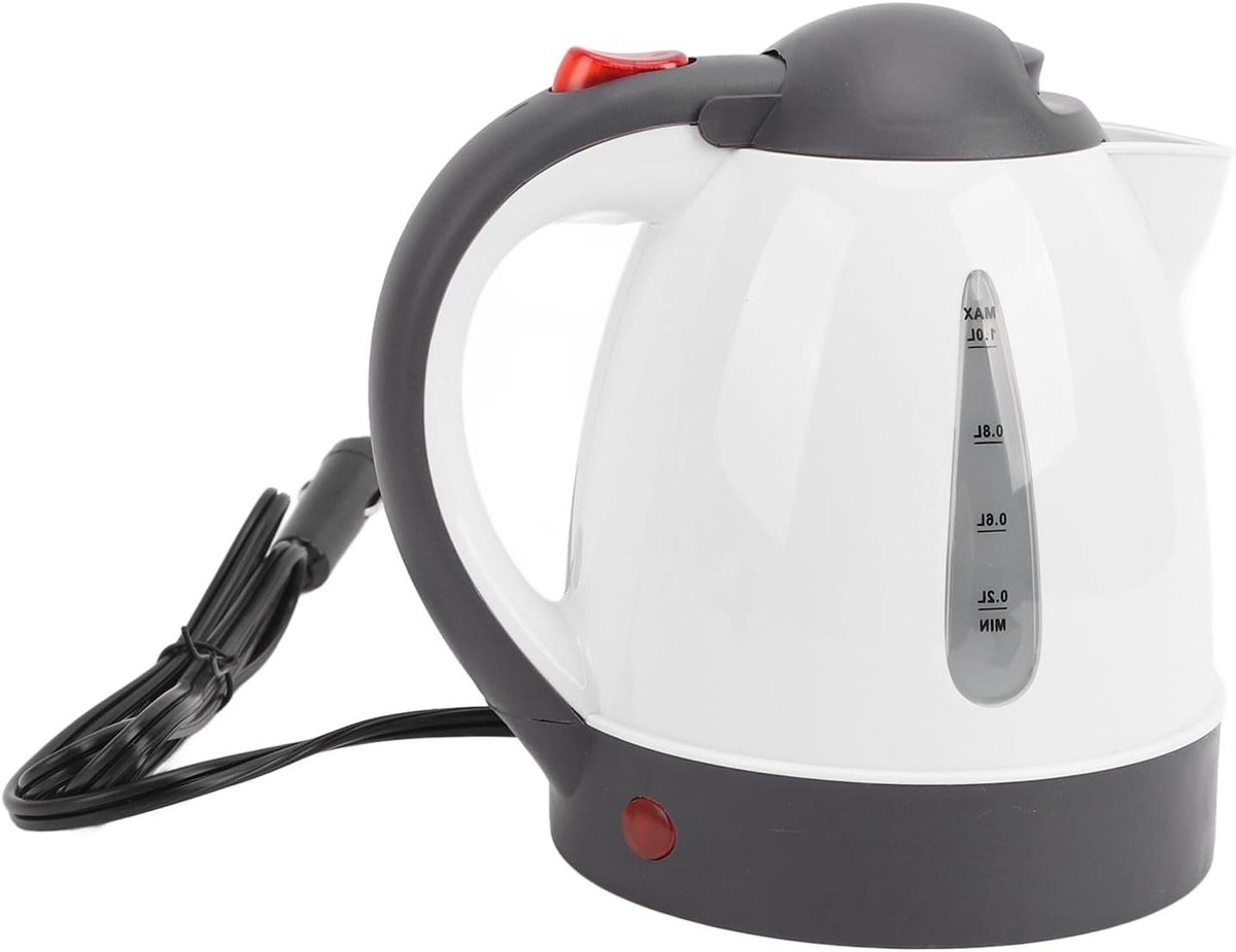 Draagbare Waterkoker - Reisketel Auto - Warm Water Onderweg - Grote Capaciteit 1000ml - 1L - Wit