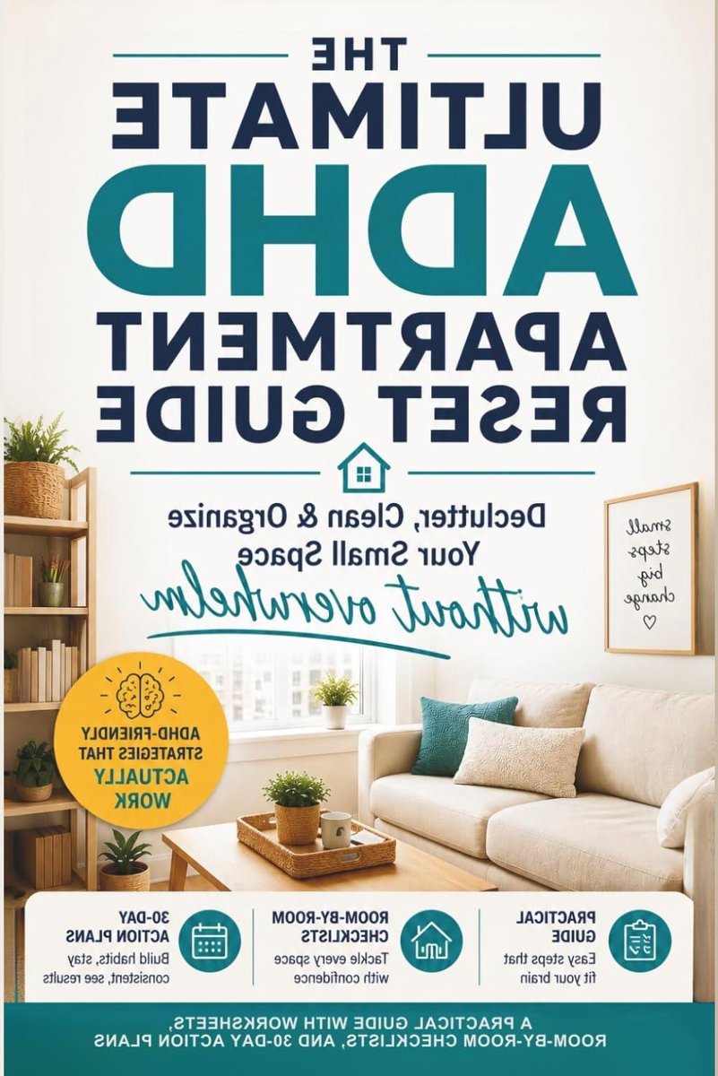 ADHD Woon Gids - Opruim Gids Huishoudboek - Woonruimte Organiseren - Specifiek voor ADHD Brein - 15 x 23 cm