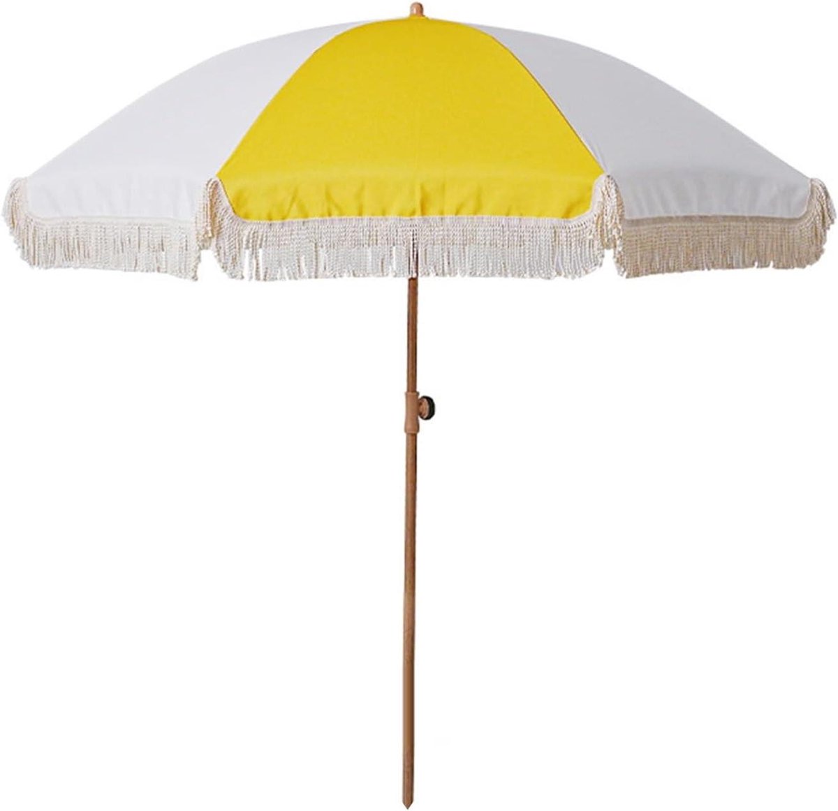 Strandparasol met Franjes - Tuinparaplu Buitenparasol - Bescherming tegen de zon - Kantelbaar en in hoogte verstelbaar - 200cm Diameter