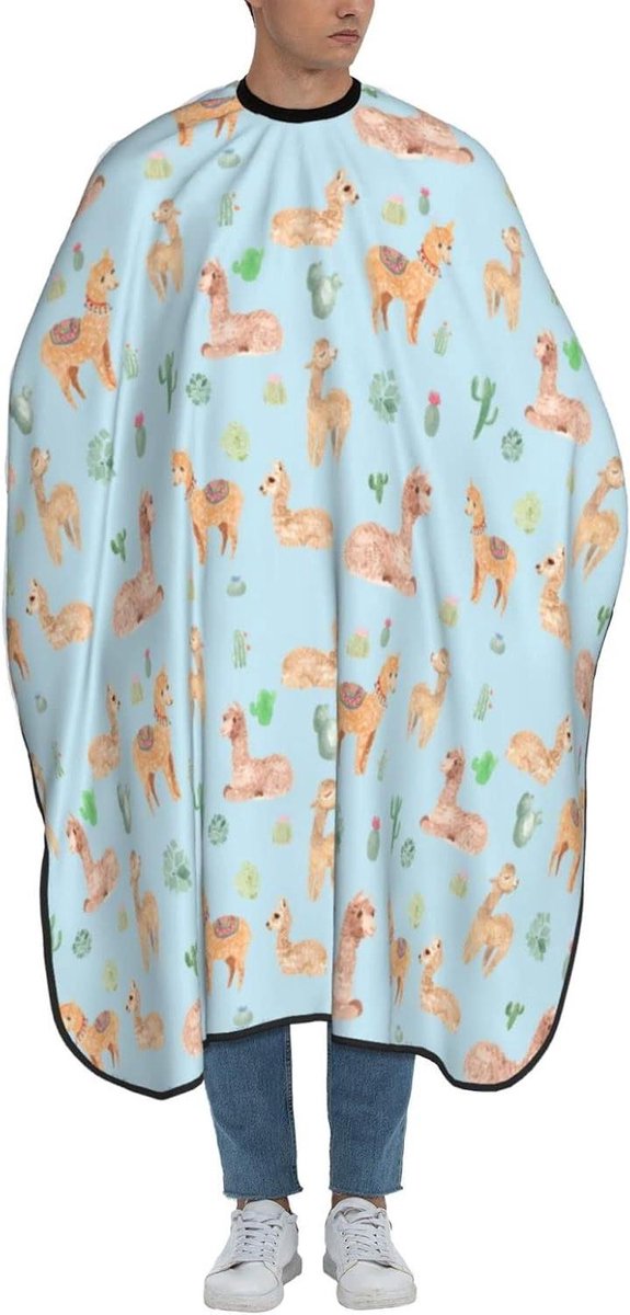 Kapperscape Alpaca - Sneedoek Knippen - Haar knippen stylen - Waterafstotend polyester - 168 x 140 cm - Aquarel
