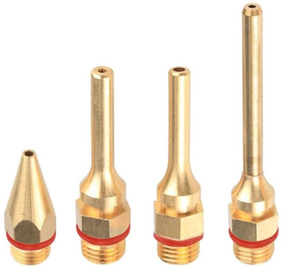 Allecto - Hot Lijm Pistool Nozzles - Verwisselbare Lijmpistool Accessoires - Koperen Tip - Lijmpistool Nozzles - Ideaal voor Thuisgebruik - 4 Stuks