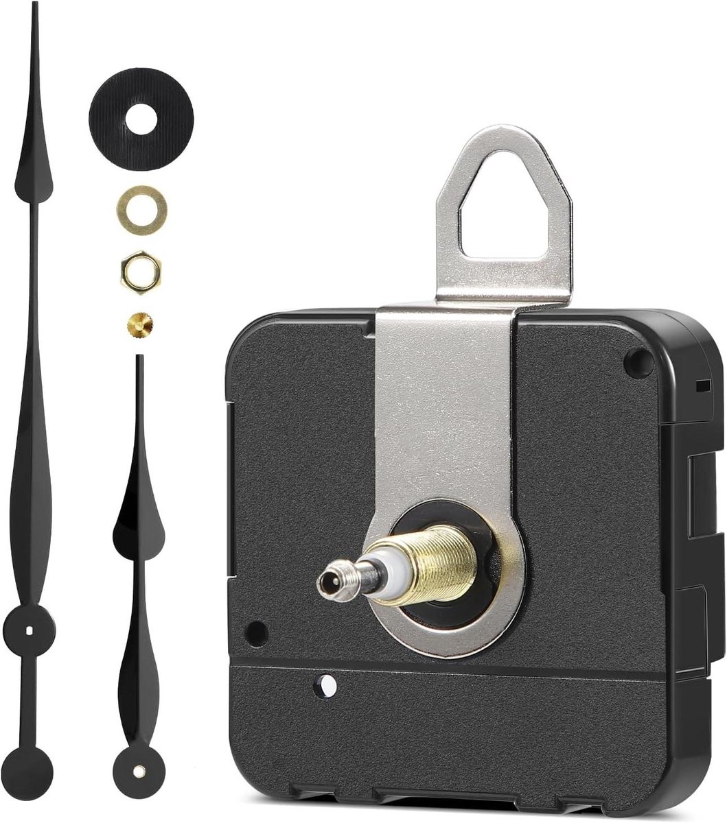Klok uurwerk met wijzers - Klok reparatie set - Klokken maken - Hoog koppel motor - 305 cm wijzers - Zwart