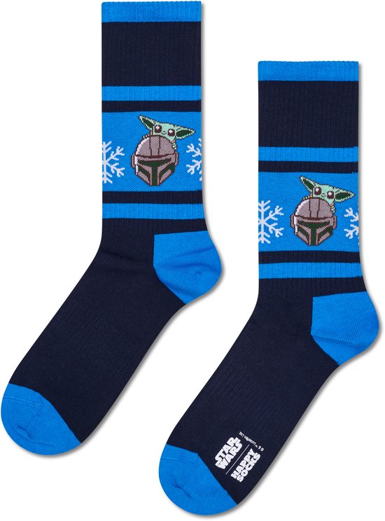 Happy Socks STAR WARS Mandalorian Snowflake Sneaker Sock - unisex sokken - navy - Unisex - Maat: 36 - 40