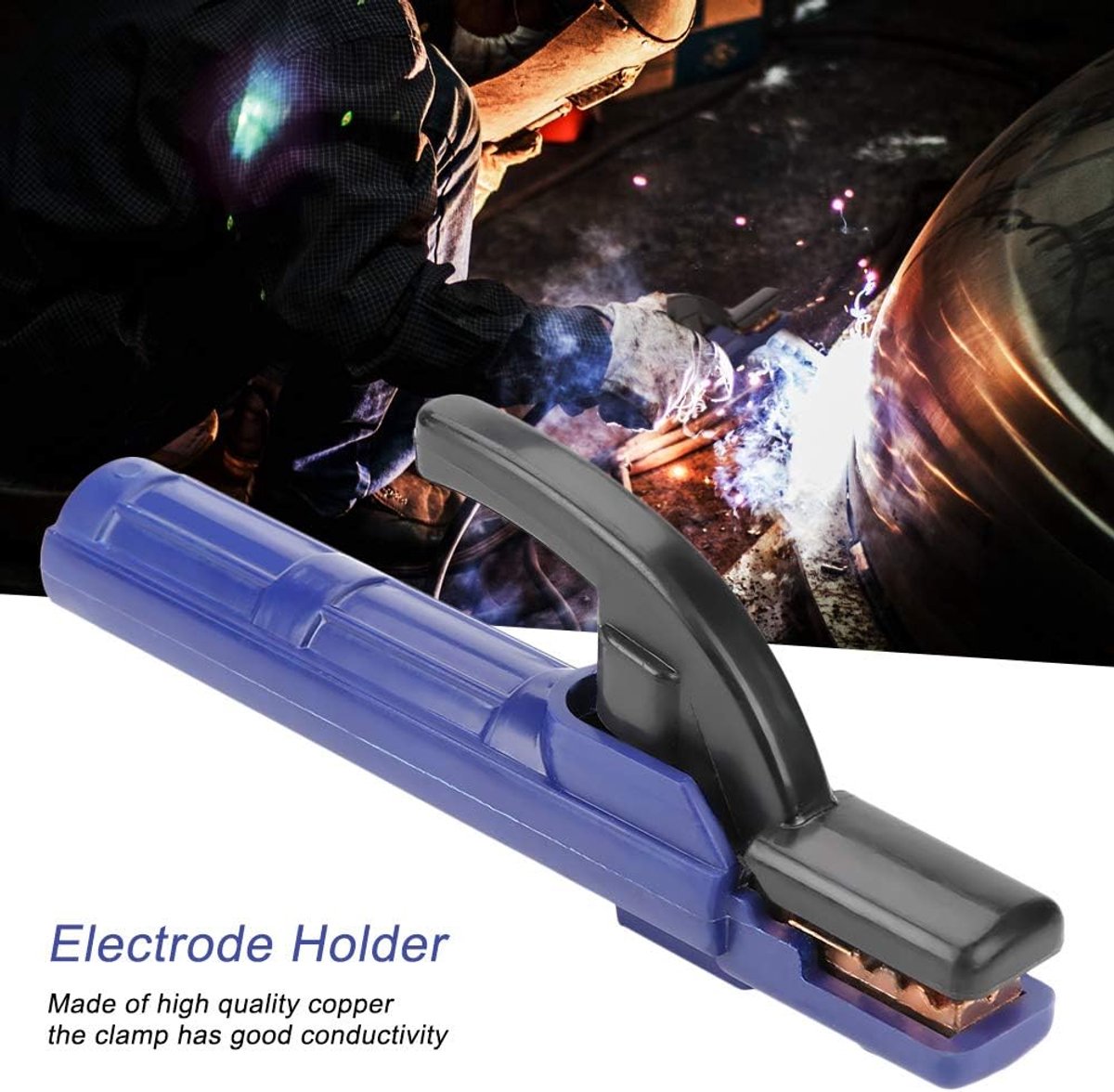 Elektrodehouder - Lasklem Lasaccessoire - Lassen - Hittebestendig handvat - 205 cm - Blauw