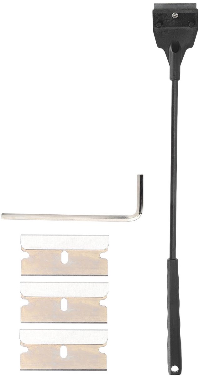 Allecto - Algenschraper - Aquarium algenreiniger - Korte steel - Vervangbare messen - Voor glas aquarium - Handig in gebruik - Inclusief accessoires