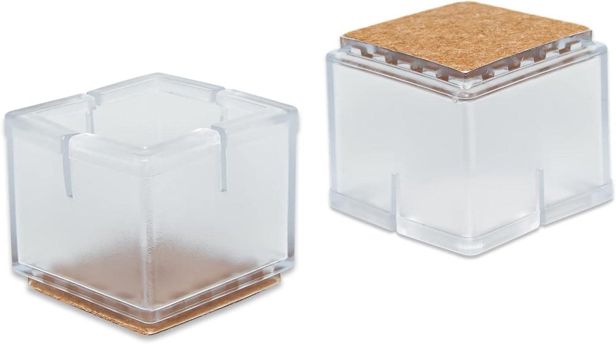 Stoelpootdoppen - Vloerbeschermers - Vloeren Beschermen - Met Vilt Pads - 31-36 mm - Transparant