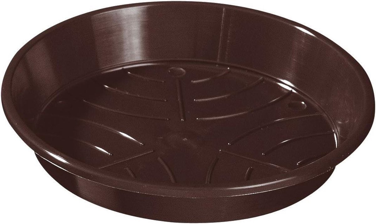 Bloempot Onderzetter - Plantenbak Schotel - Planten Verzorgen - Slagvast Kunststof - 16 cm Diameter - Bruin