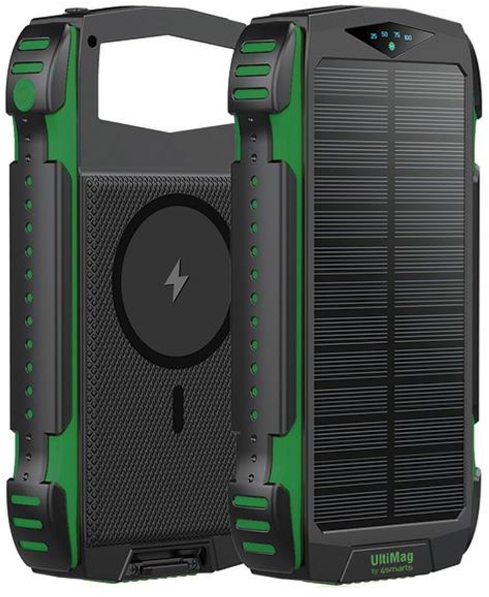 4smarts UltiMag TitanPack Solar MagSafe Powerbank 20.000 mAh Groen