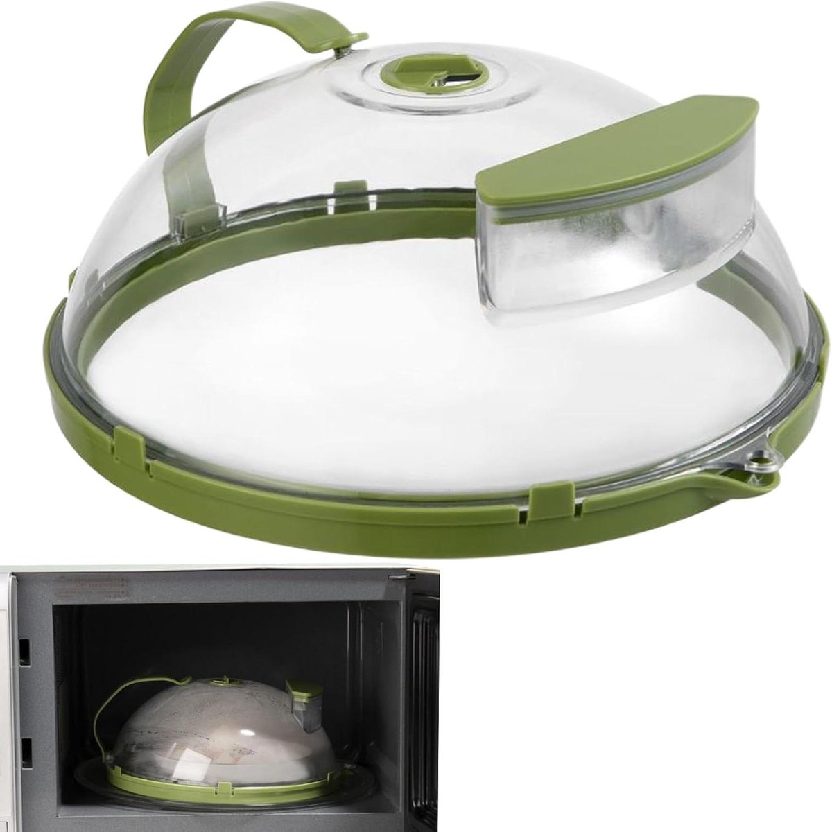 Magnetron Deksel - Voedsel Cover - Schoon Koken - Hittebestendig Ontwerp - 28.5cm - Groen