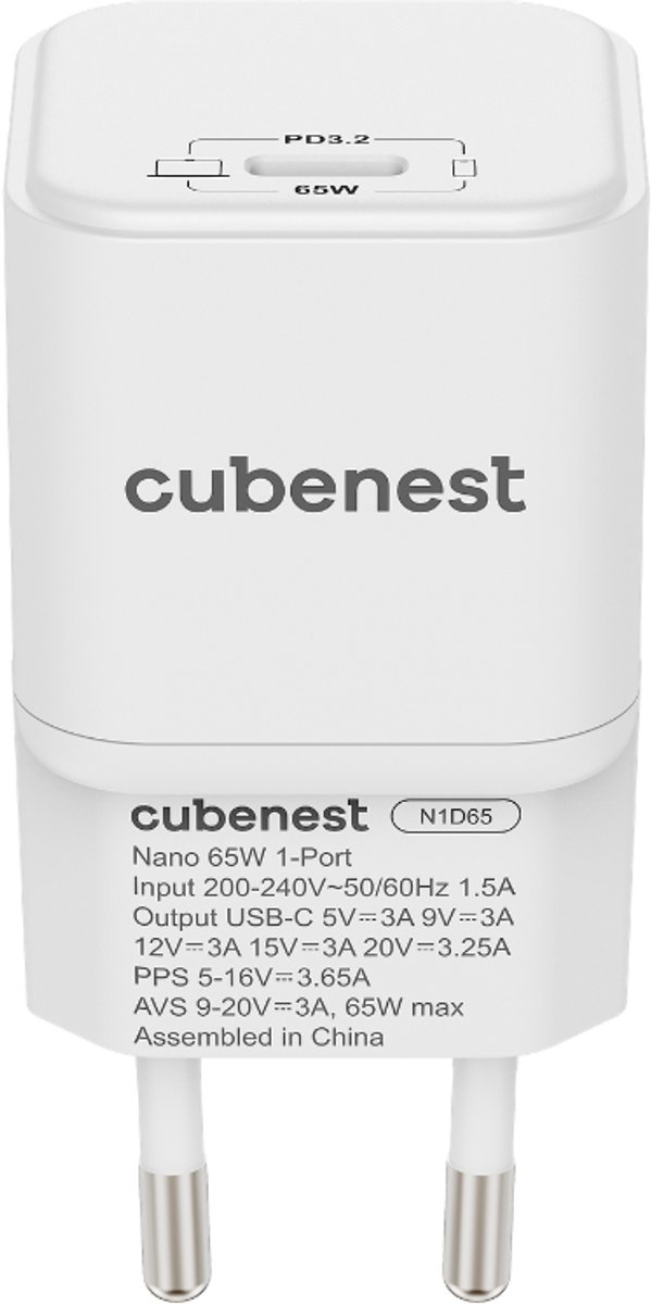 Cubenest N1D65 - PD GaN Nano Adapter - USB-C 65W