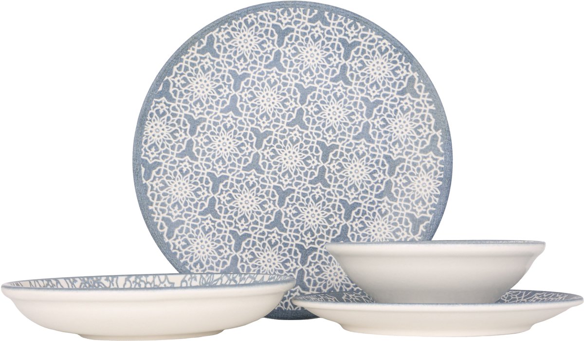 Kütahya Porselen Serviesset (Medium) - Casa Blue - 24 delig - 6 persoons - Porselein