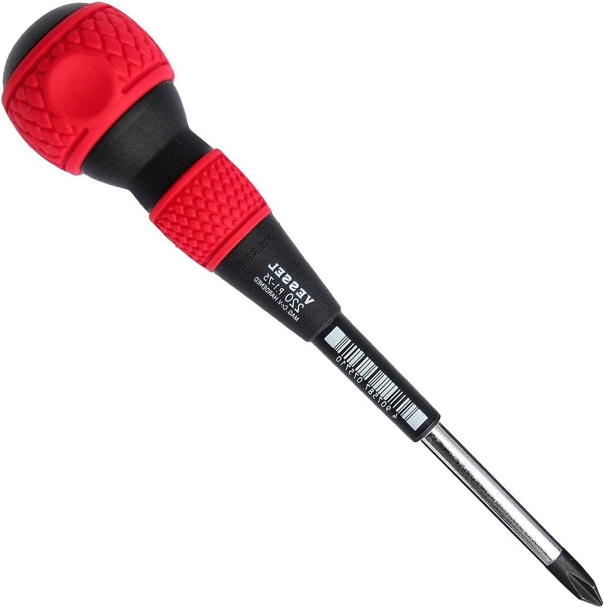 Kogelgreep Schroevendraaier - Precisie Gereedschap - Klus Klussen - Magnetisch Uiteinde - 156 mm - Rood
