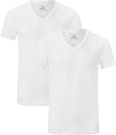 Comfortabel & Zijdezacht Bamboo Basics Slimfit T-Shirts Vinn V-hals (2-pack) - Wit - L
