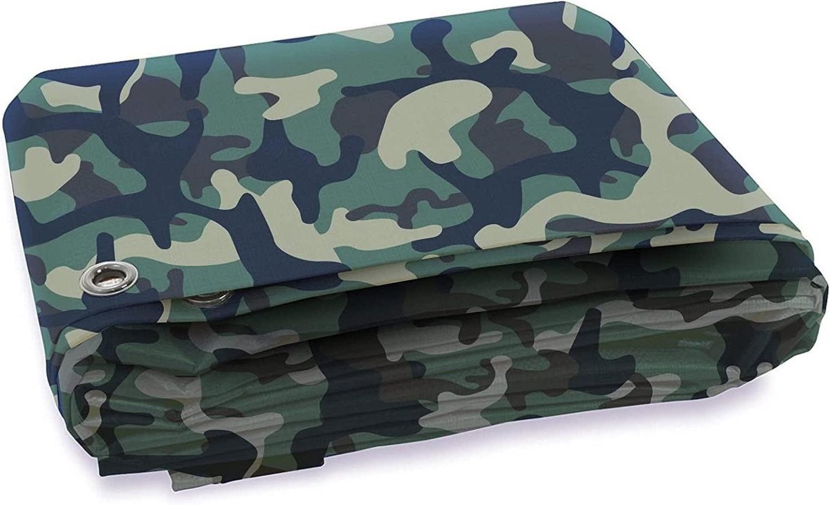 Camouflagezeil - Grondzeil beschermzeil - Outdoor activiteiten - Scheurvast waterdicht - 15 x 6 m - Camouflage