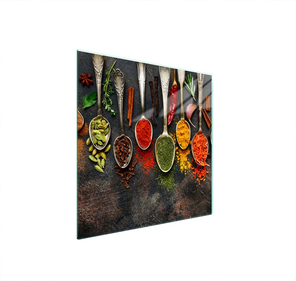 TMK ArtDeko Serie - Glas Beschermplaat - 50x52 cm - Veelkleurig - Gehard Glas