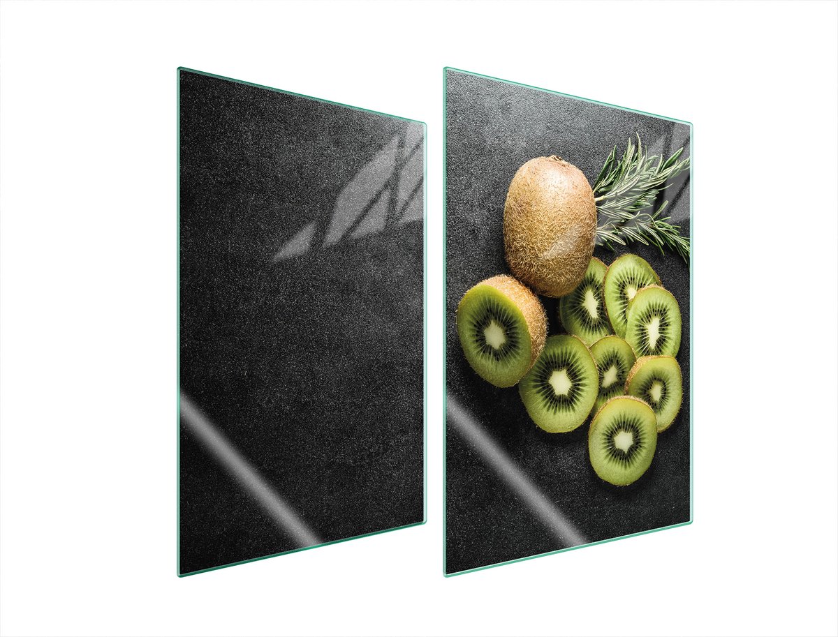 TMK ArtDeko Serie - Glazen Beschermplaat - 2x35x52 cm - Kiwi - Snijplank