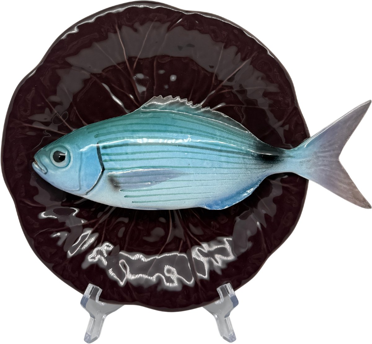 Occhiata op een aubergine bladvormig bord, 21cm