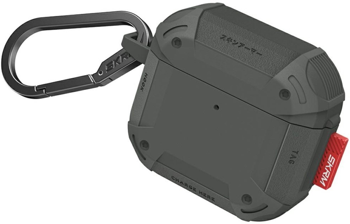 Skinarma Mecha CE Serie - AirPods 4 Etui - Luxe Ontwerp - Olijfkleurig - Precieze Pasvorm