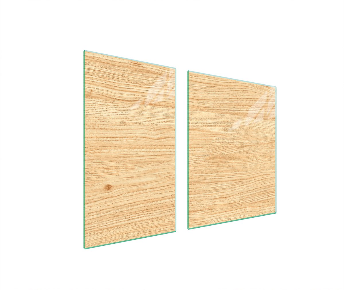 TMK ArtDeko Serie - Snijplank van Glas - 100x52 cm - Hout Patroon - Beschermend Paneel