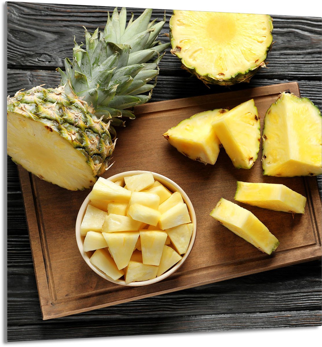 TMK ArtDeko - Keuken Glaspaneel - Ananas - 60x65 cm - Veelzijdig