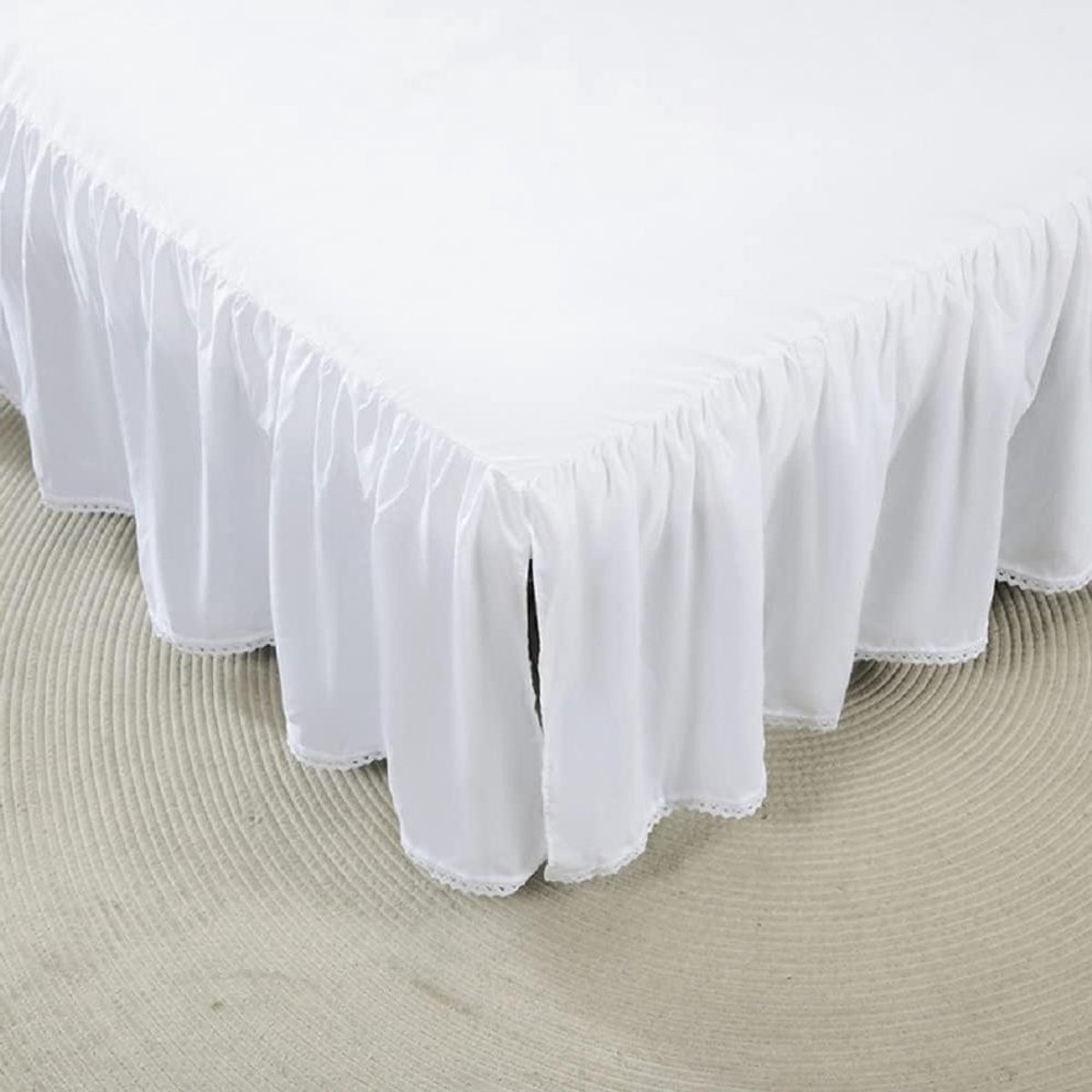 Ruches Bedrok - Gespleten hoeken - Slaapkamer decoratie - Microvezel stof - 14 inch lengte