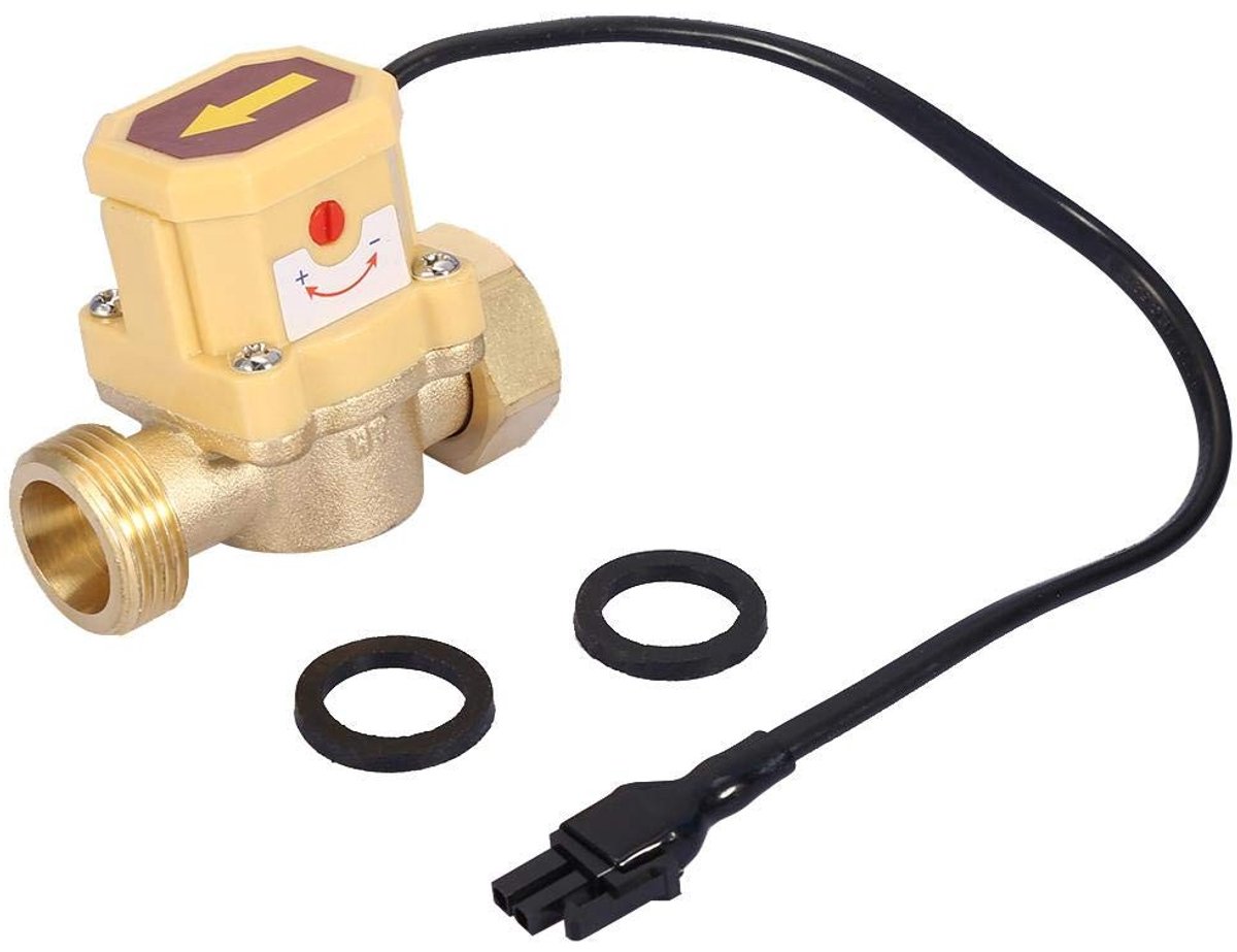 aladdien - Waterstroomsensorschakelaar - Automatische regelschakelaar - Instelbare waterpomp - G3/4-G3/4 schroefdraad - Drukregeling - Geschikt voor...