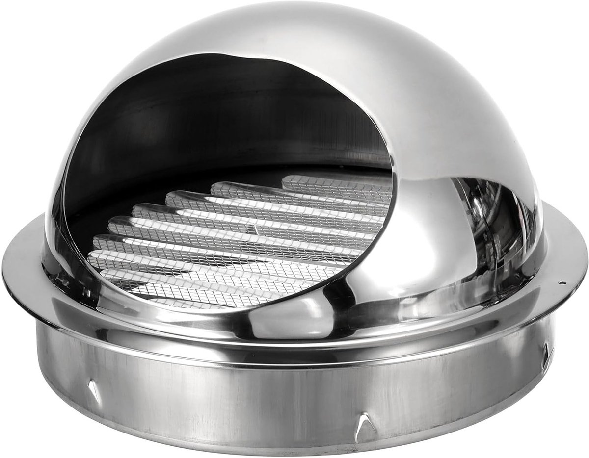 Ronde roestvrijstalen ventilatierooster van 295 mm met insectenbescherming voor badkamer e