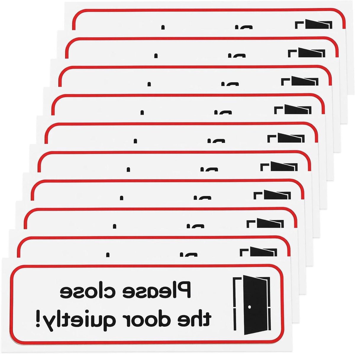 Stil Deur Sticker - Rustig Sluiten Teken - Geluidsoverlast Voorkomen - Duidelijk Bericht -