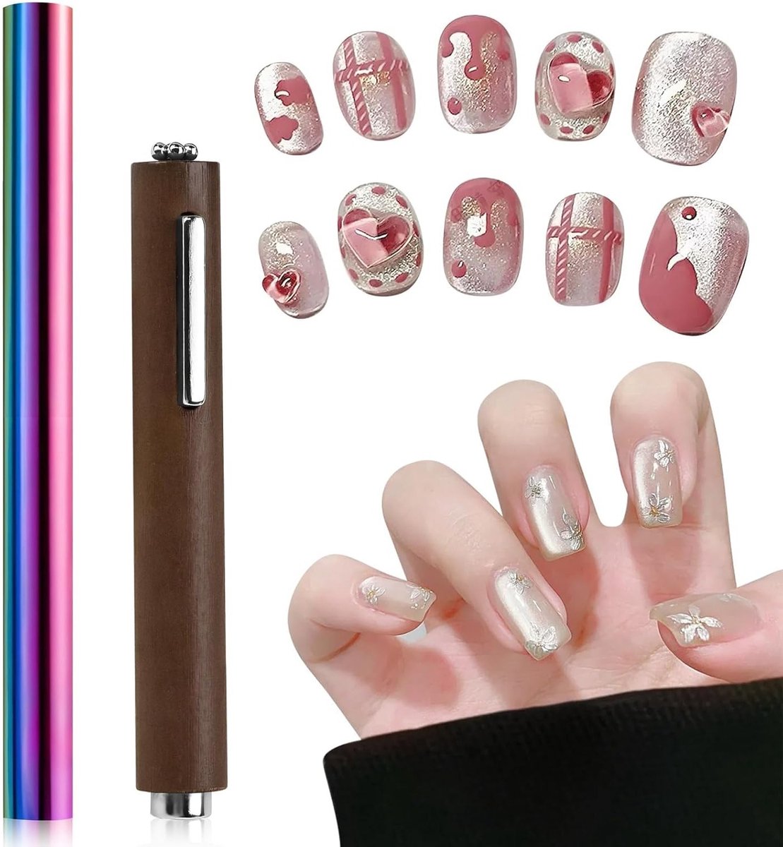Set van 2 nagelmagneten voor nail art, gel nagels en creatieve nageldesigns