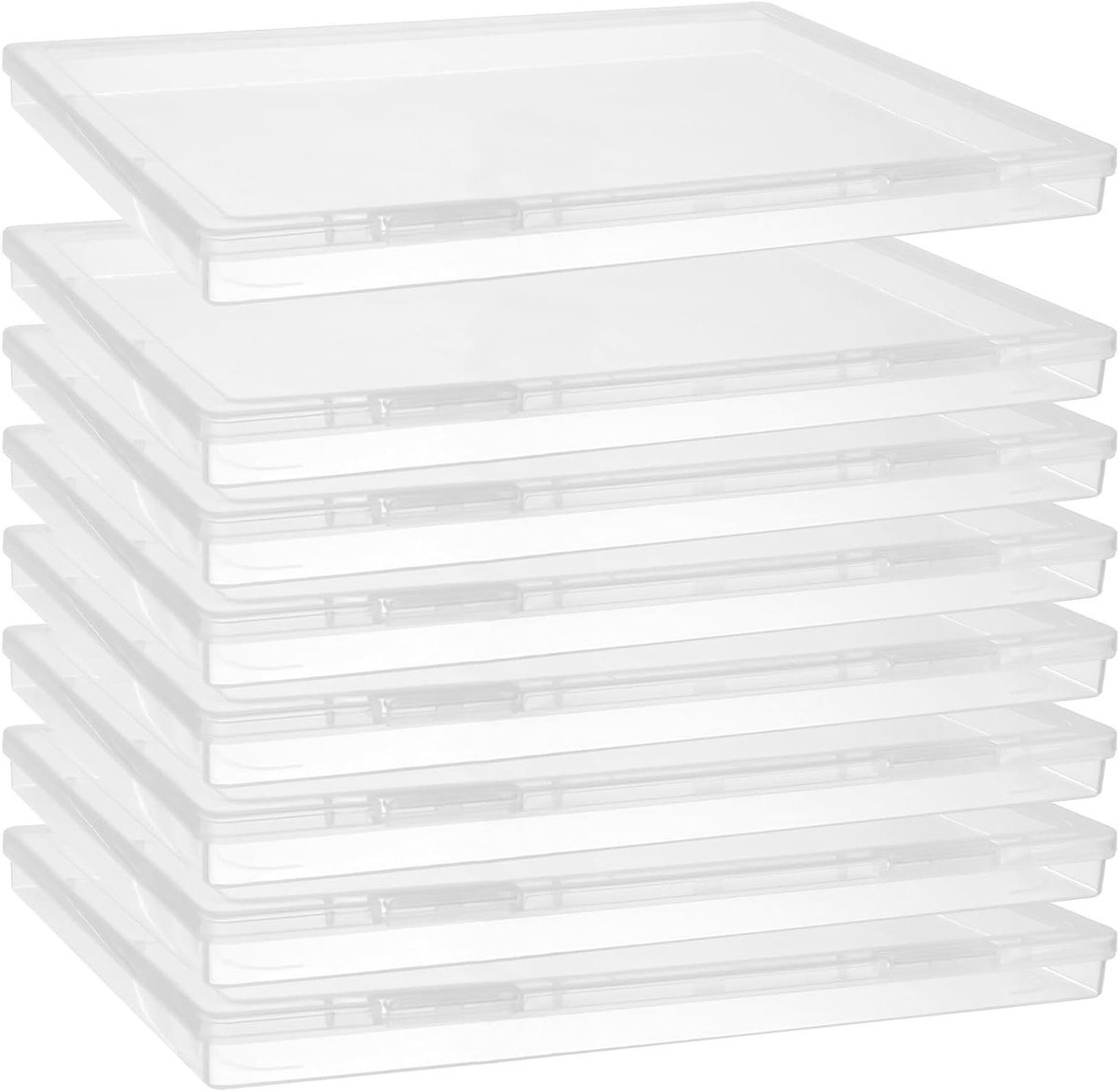8-delige Transparante A4 Opbergdozen met Deksel voor Documenten, Inpakpapier en Kantoorbenodigdheden