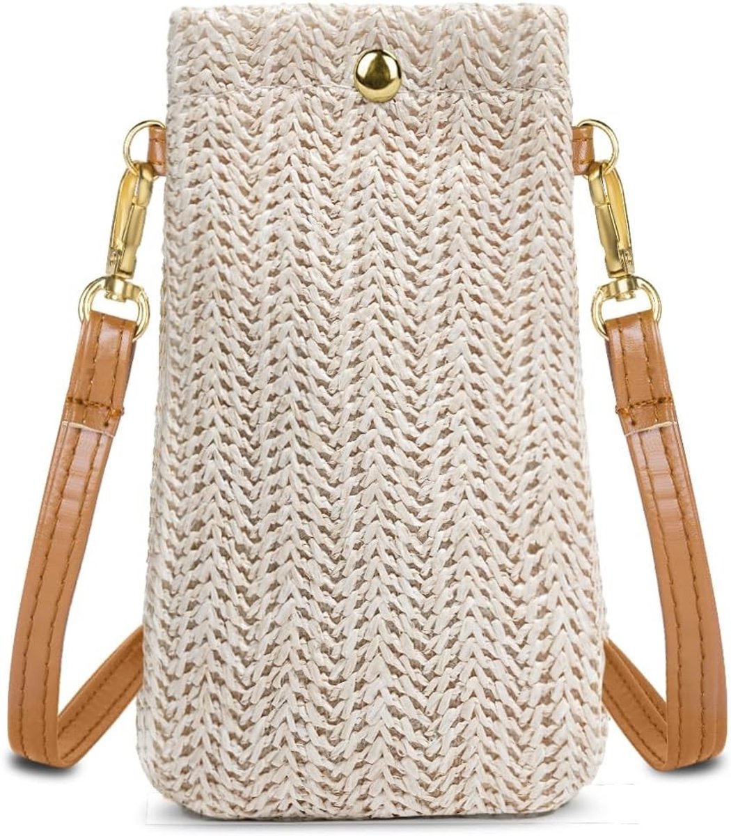 Draagbare Schoudertas voor Dames - Kleine Strandtas met Gesp voor Vakantie en Reizen, Perfect voor Mobiele Telefoons en Strandaccessoires