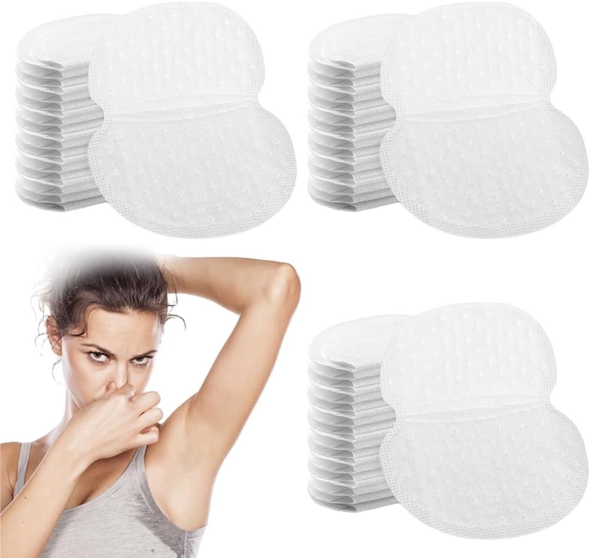 60 Stuks Zelfklevende Onderarm Pads - Onzichtbare Zweet Pads voor Onderarmen, Comfortabele Anti-Zweet Stof voor Mannen en Vrouwen, Huidkleurige Bescherming tegen Zweetvlekken