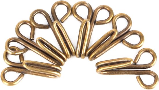 Haken en Ogen voor Bontjassen - 10 Stuks Bont Coat Bevestigingen voor Overjassen en Onderkleding (Brons) met 2.8 cm Diameter — afbeelding 4
