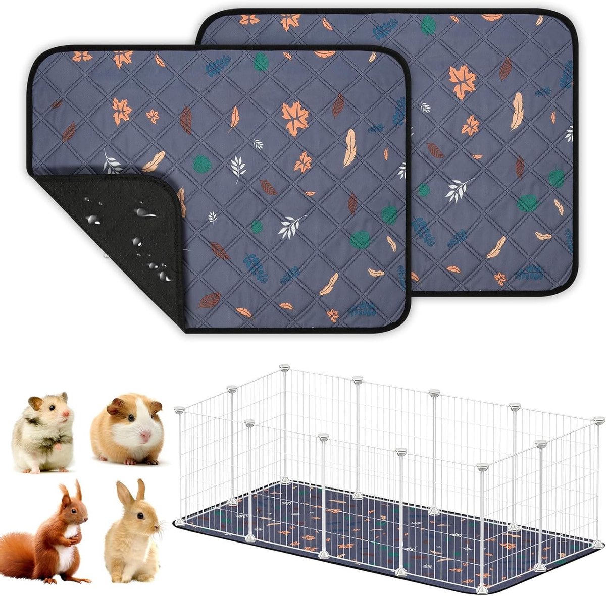 Cavia Kooi Inlegger Waterdichte Bodembedekking Herbruikbare Pee Mat Absorberende Slaapmat Antislip voor Kleine Dieren zoals Cavia's en Konijnen