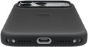 Zwart TechWoven hoesje voor iPhone 14 Pro, detail van onderkant met laadpoort en speakers