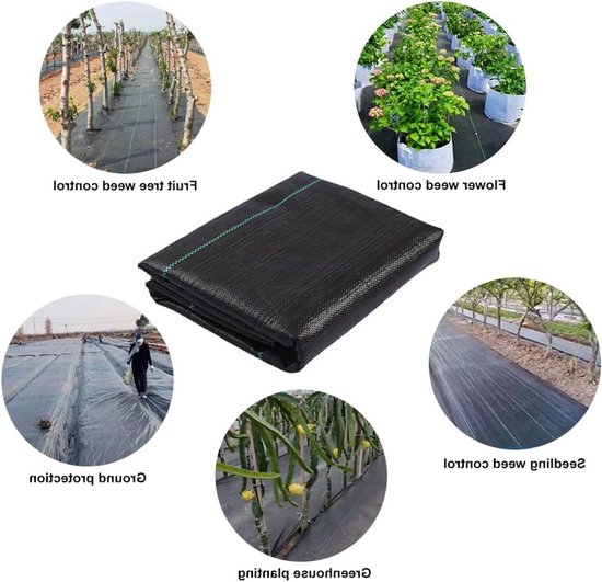 NTHProducts - Weed Cloth - Anti-Weed Doek - Waterdoorlatend en Ademend - 2 m x 2 m - Tuin en Landbouw - Geschikt voor Bloembedden en Potplanten van Nthproducts — afbeelding 4